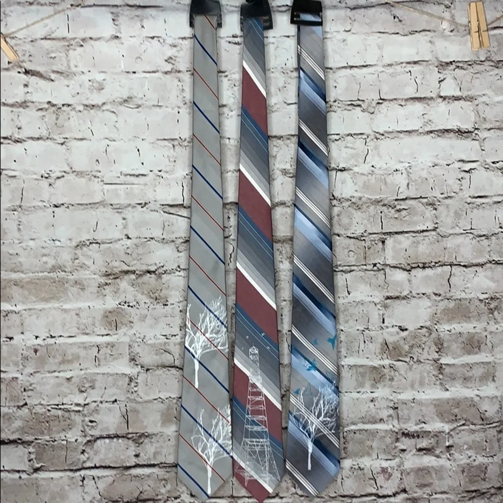 3 vintage upcycled striped ties
